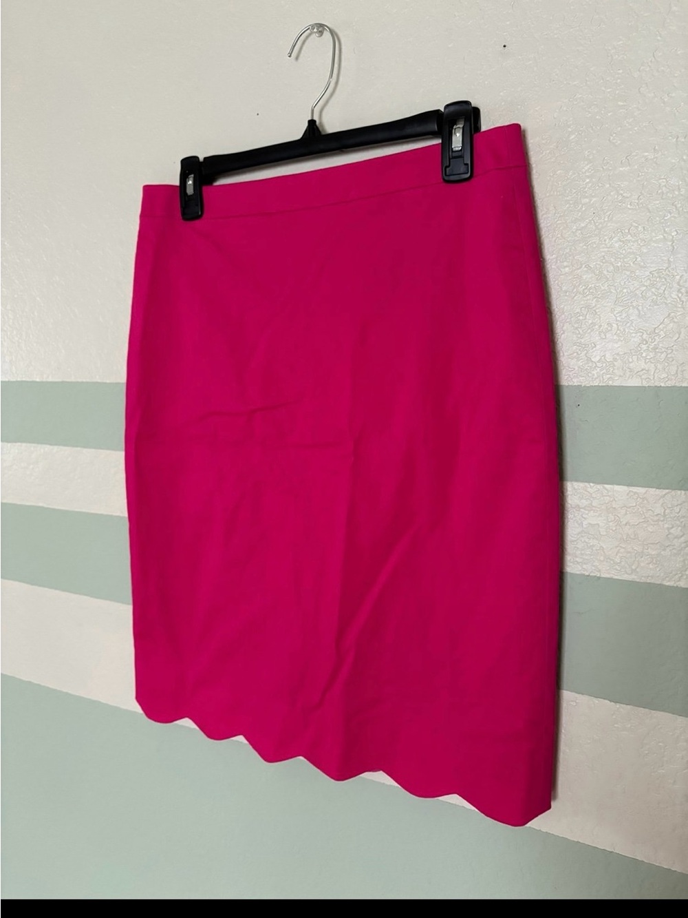 J. Crew Hot Pink Scallop Hem Pencil Skirt Women’s 6